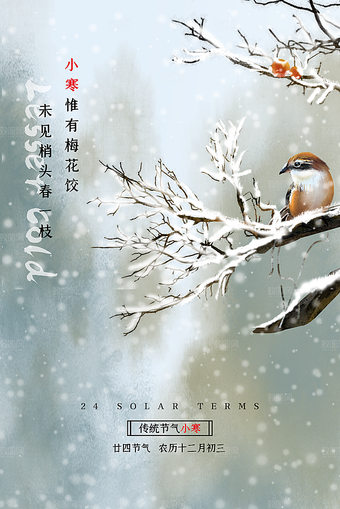 小寒节气推广宣传海报