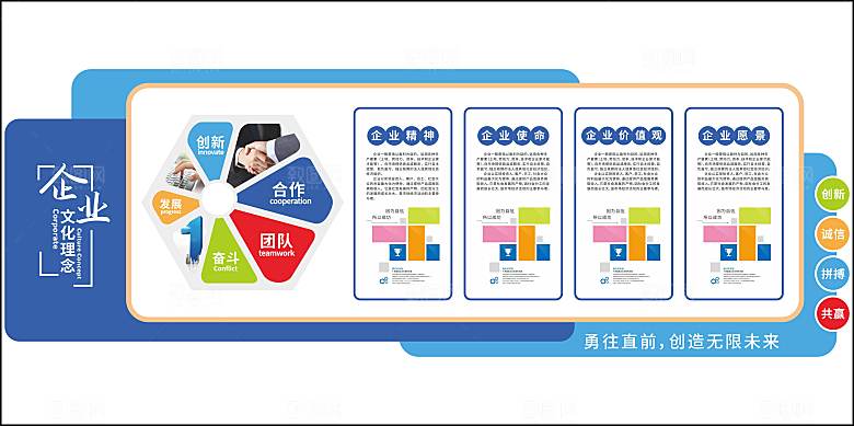 企业文化海报文化墙图片