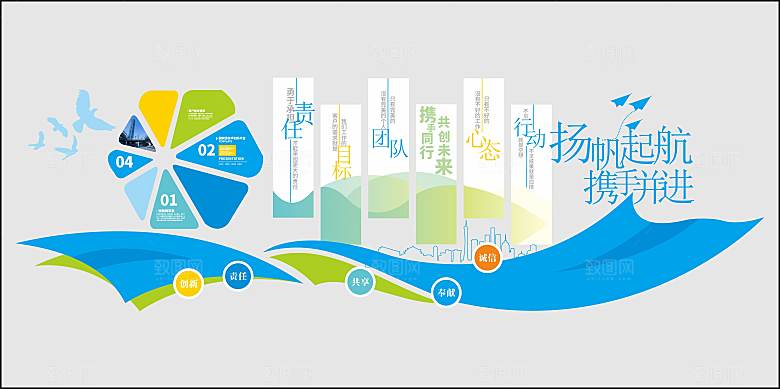 企业文化海报文化墙图片