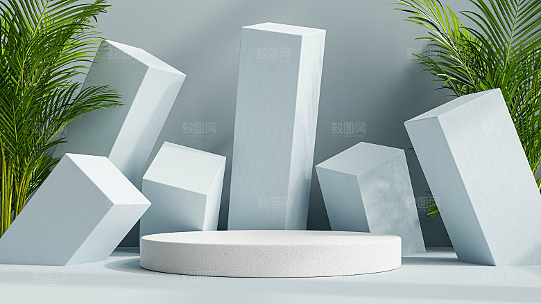 3D立体典雅风格电商产品展台背景