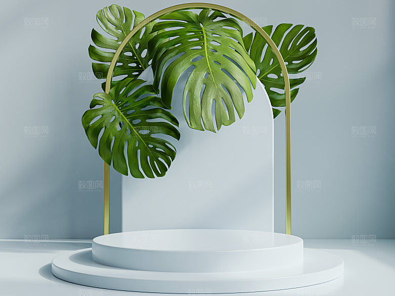 3D立体典雅风格电商产品展台背景