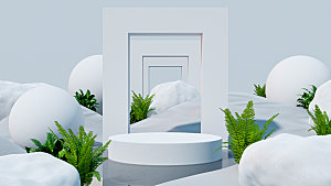 3D立体典雅风格电商产品展台背景