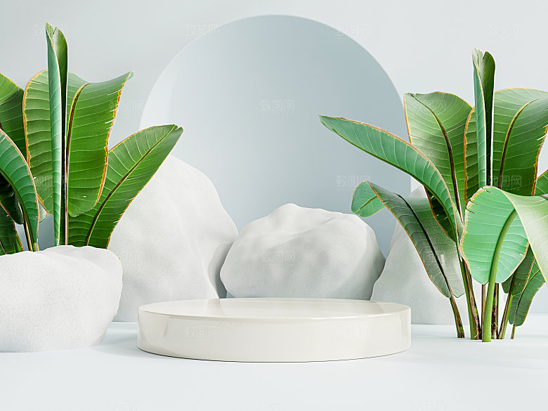 3D立体典雅风格电商产品展台背景