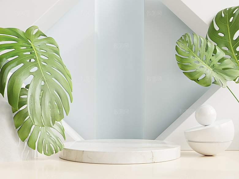 3D立体典雅风格电商产品展台背景