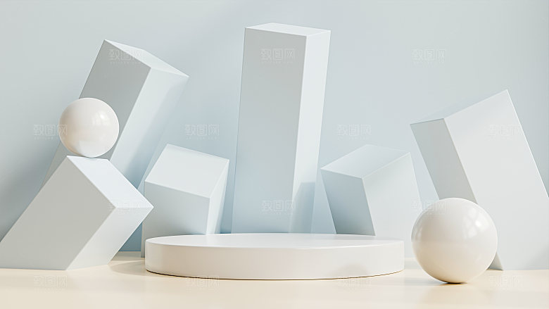 3D立体典雅风格电商产品展台背景