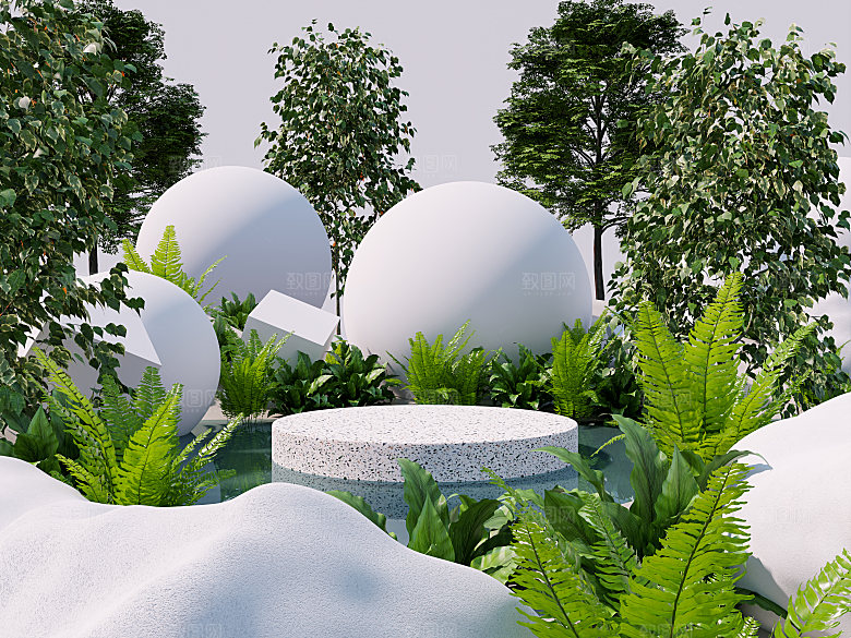 3D立体典雅风格电商产品展台背景