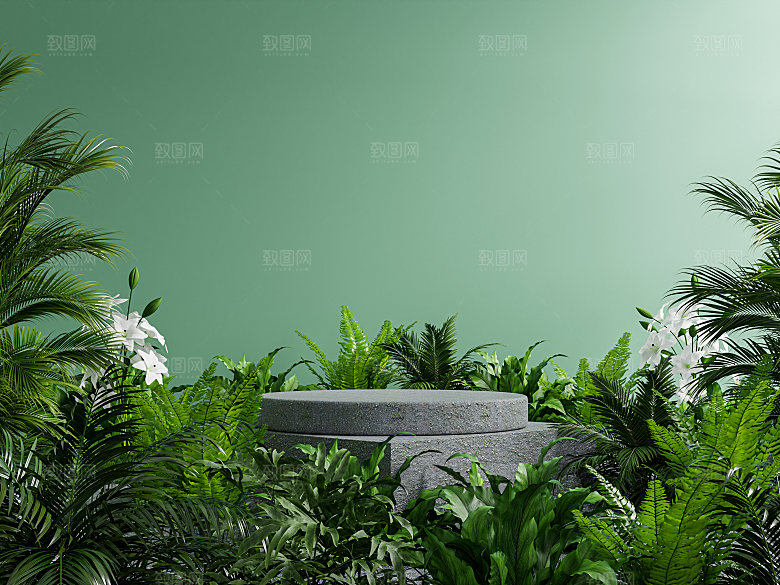 3D立体典雅风格电商产品展台背景