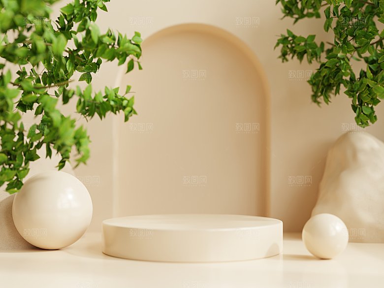 3D立体典雅风格电商产品展台背景