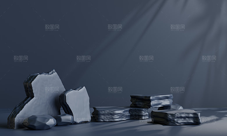 3D立体干净简约电商产品展台背景