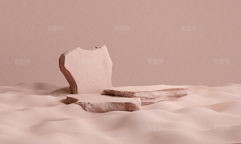 3D立体干净简约电商产品展台背景