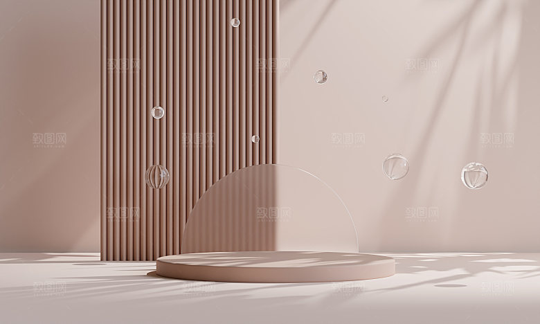 3D立体干净简约电商产品展台背景