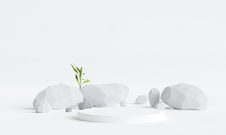 3D立体干净简约电商产品展台背景