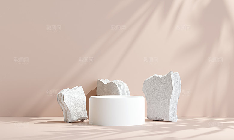 3D立体干净简约电商产品展台背景
