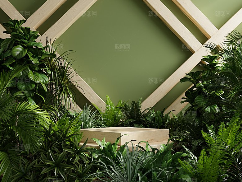 自然风电商产品展台场景背景