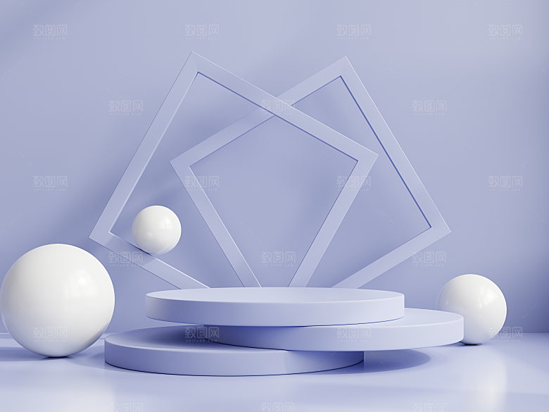 3D立体大自然绿色森林风电商产品展台背景