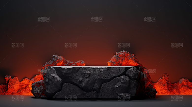 简约风大理石3D立体电商产品展台背景