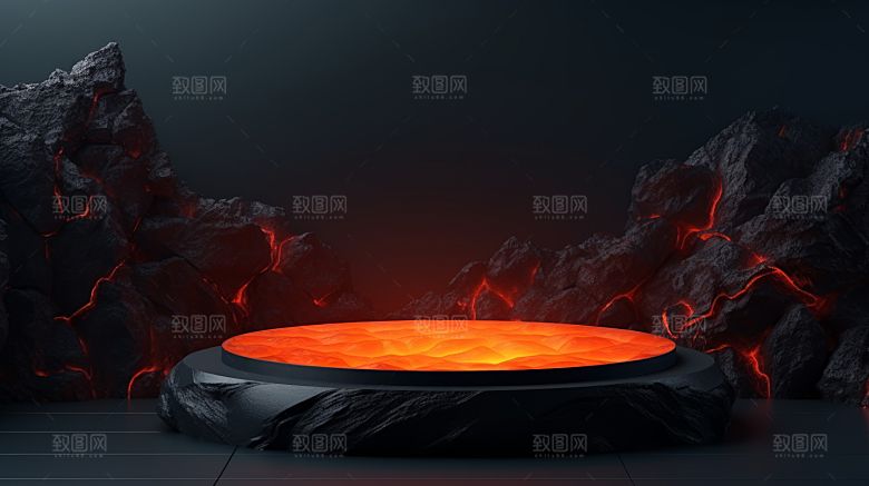 简约风大理石3D立体电商产品展台背景