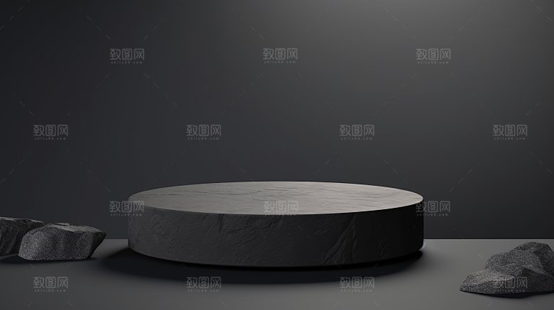 简约风大理石材质3D立体电商产品展台背景