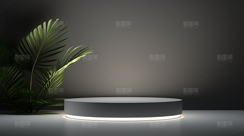 简约风大理石材质3D立体电商产品展台背景