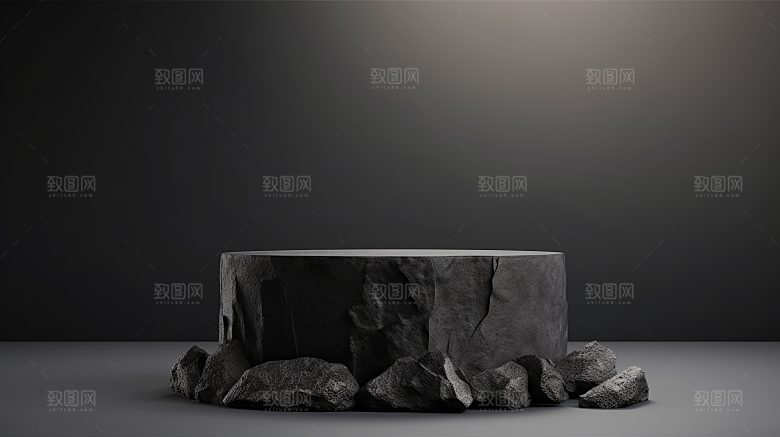 简约风大理石材质3D立体电商产品展台背景