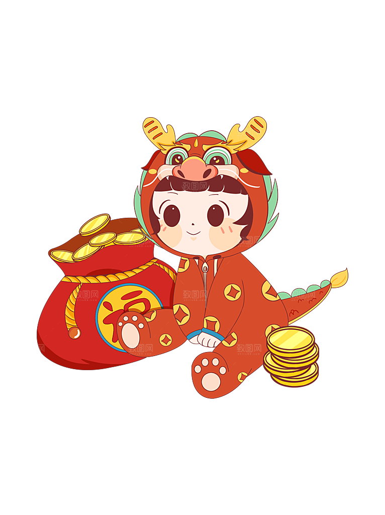 龙年新年吉祥卡通形象