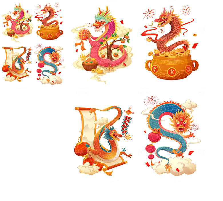 龙年新年吉祥卡通形象