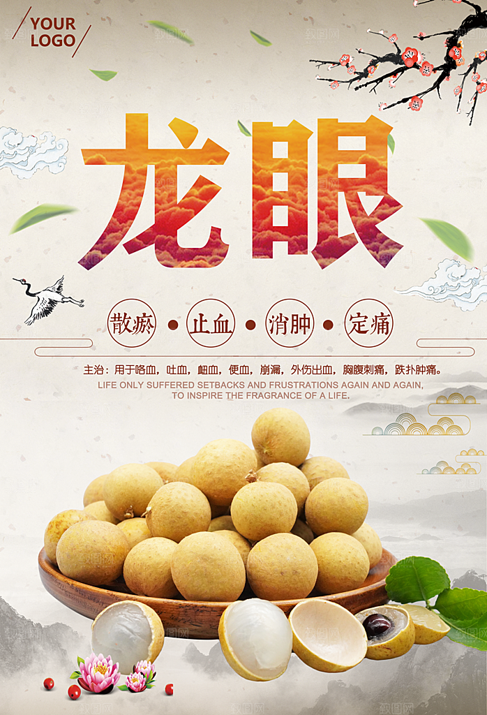 美味新鲜桂圆龙眼海报设计