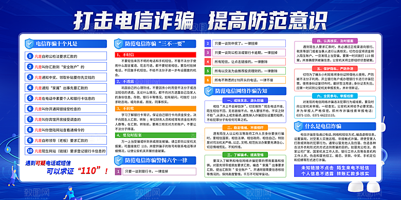 电信诈骗展板图片