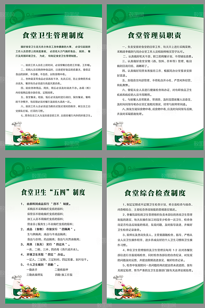 食堂规章制度海报套图