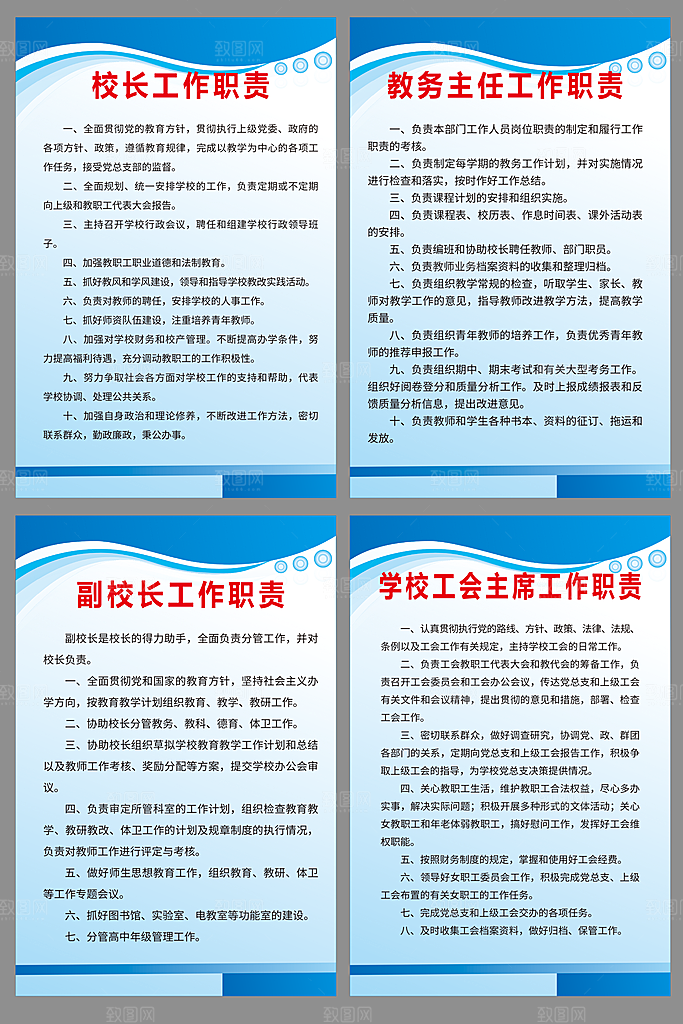 学校规章制度海报套图