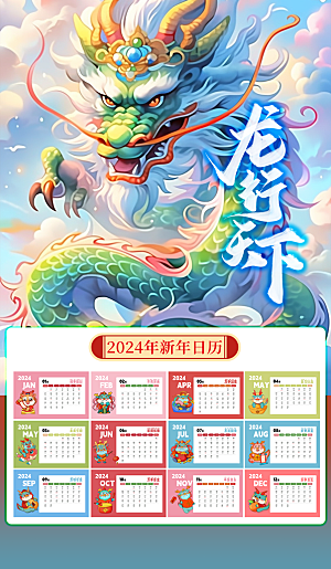 龙年新年喜庆挂历