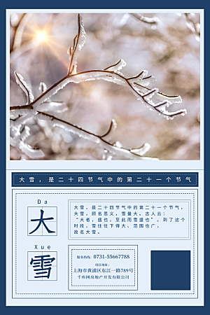 大雪节气宣传海报