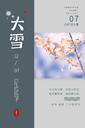 大雪节气宣传海报