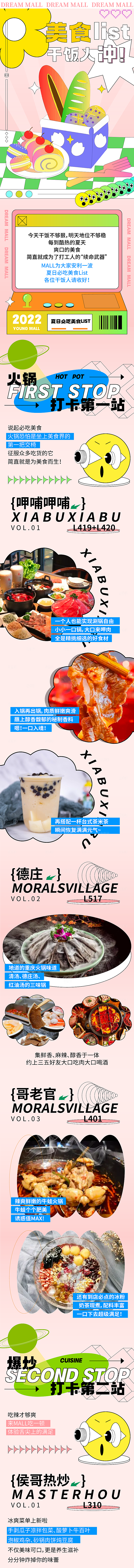 夏日美食饮品商场餐饮新店开业长图