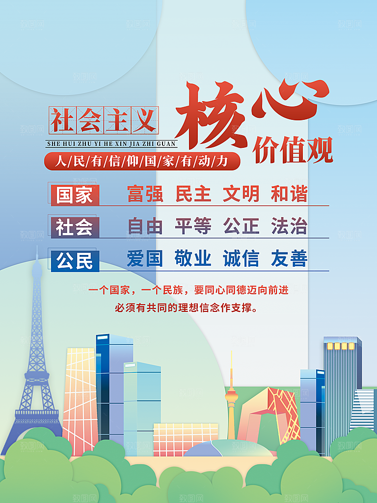 核心价值观海报图片