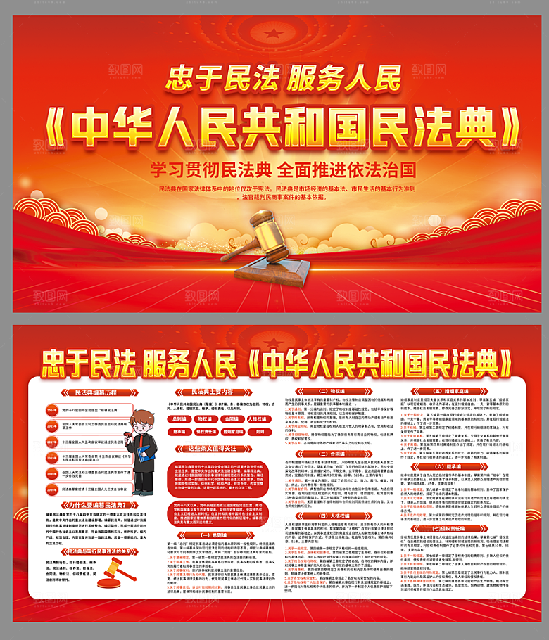 解读民法典海报图片
