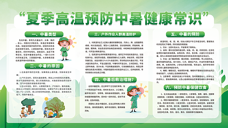 夏季防中暑健康教育图片