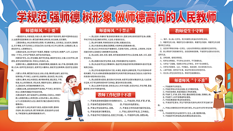 校园学校师德师风建设展板2