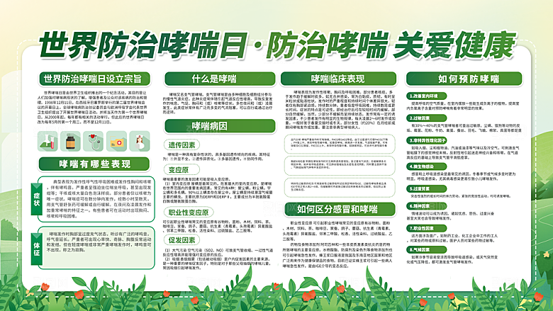 哮喘冬季健康教育宣传图片