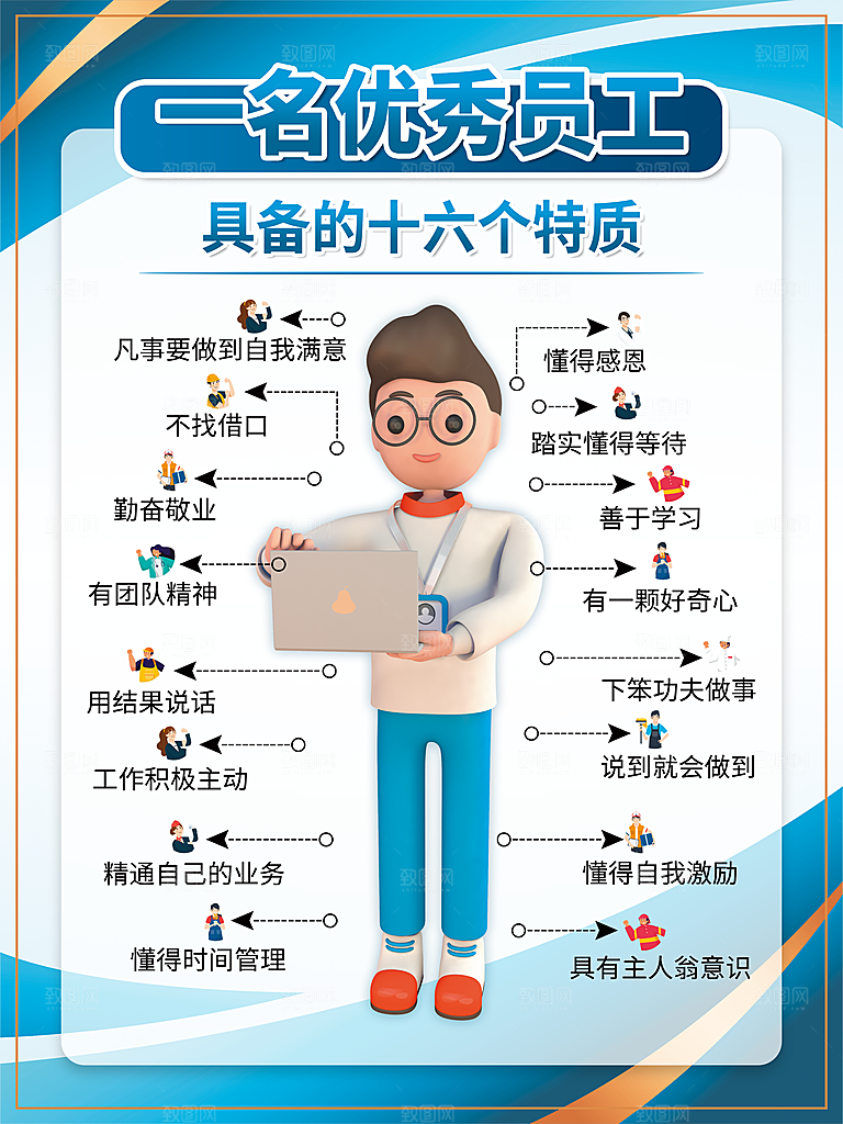 优秀员工展板海报设计图片