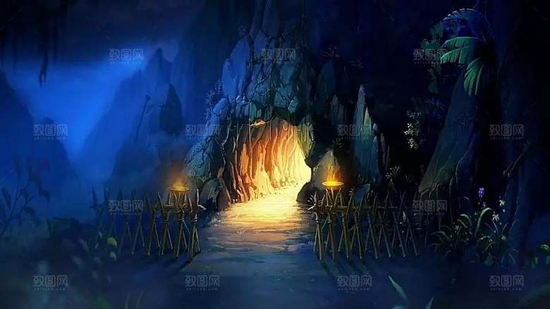中国风国潮中式古风场景华灯繁华夜市背景