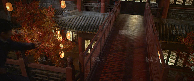 中国风国潮中式古风场景华灯繁华夜市背景
