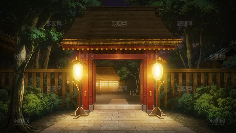中国风国潮中式古风场景华灯繁华夜市背景