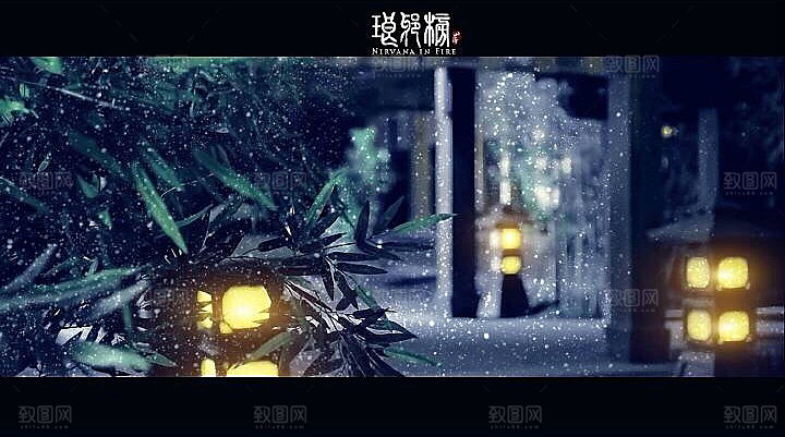 中国风国潮中式古风场景华灯繁华夜市背景