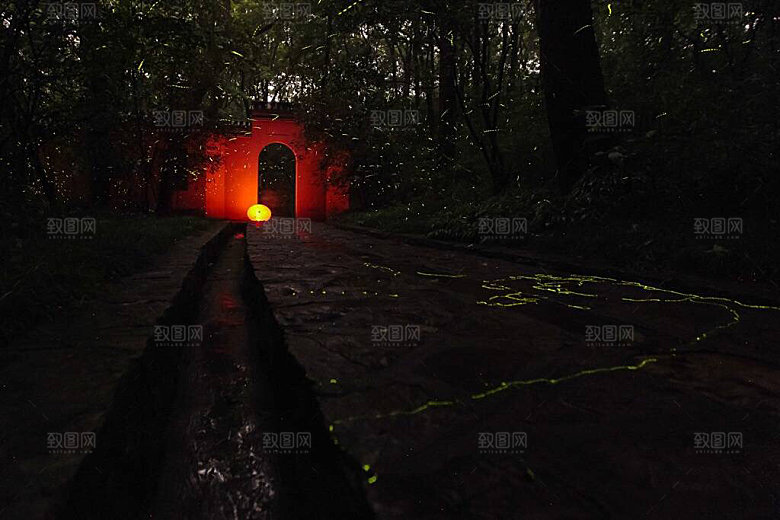 中国风国潮中式古风场景华灯繁华夜市背景