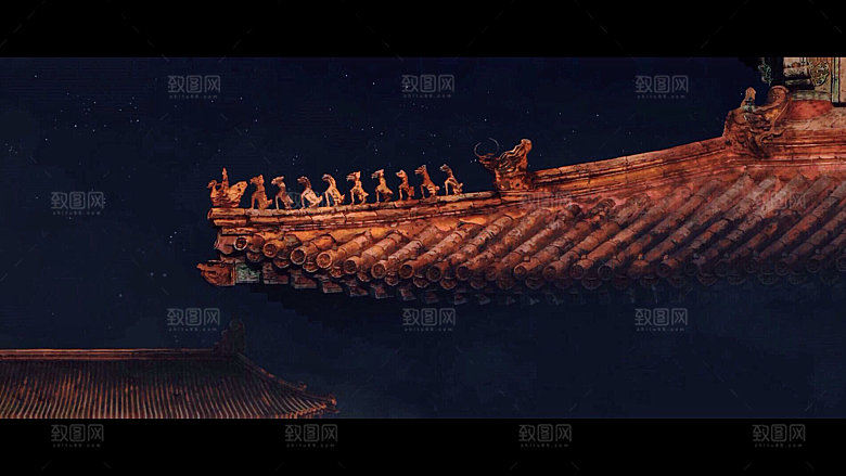 中国风国潮中式古风场景华灯繁华夜市背景