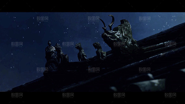 中国风国潮中式古风场景华灯繁华夜市背景
