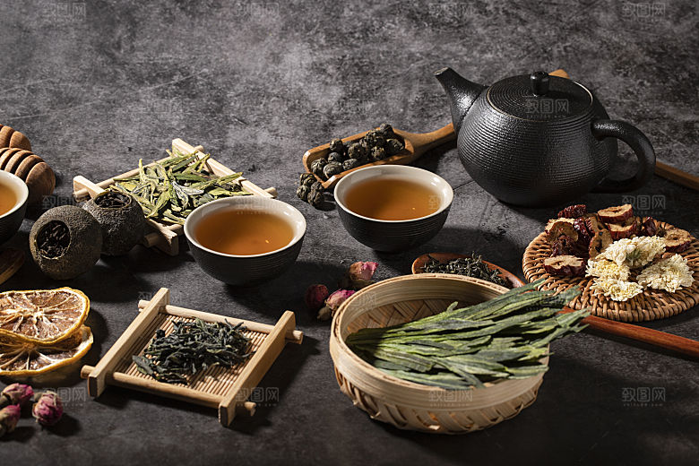 自然风光茶园湖泊建筑风景