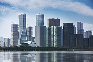 自然风光茶园湖泊建筑风景