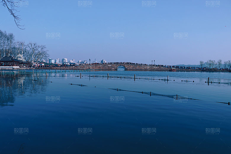 自然风光茶园湖泊建筑风景